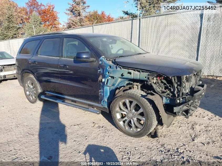 2018 Dodge Durango Sxt Awd VIN: 1C4RDJAG7JC255452 Lot: 40628383