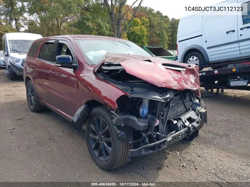 2018 Dodge Durango R/T Awd VIN: 1C4SDJCT3JC112123 Lot: 40636855