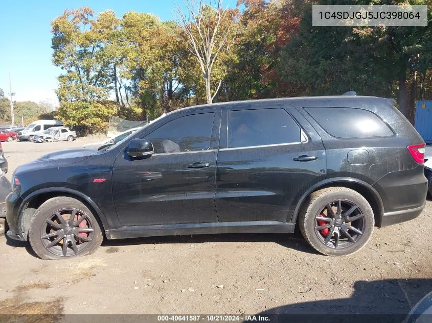 2018 Dodge Durango Srt VIN: 1C4SDJGJ5JC398064 Lot: 40641587