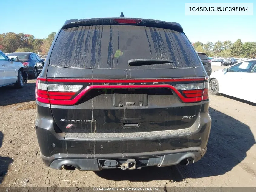 2018 Dodge Durango Srt VIN: 1C4SDJGJ5JC398064 Lot: 40641587