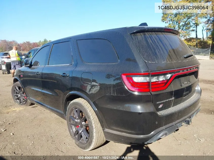 2018 Dodge Durango Srt VIN: 1C4SDJGJ5JC398064 Lot: 40641587