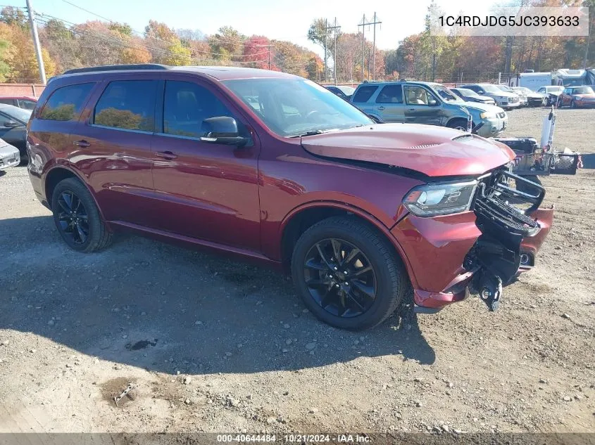 2018 Dodge Durango Gt Awd VIN: 1C4RDJDG5JC393633 Lot: 40644484