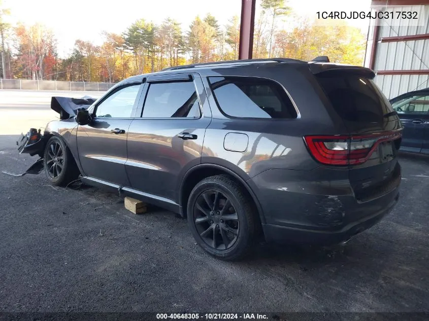 2018 Dodge Durango Gt VIN: 1C4RDJDG4JC317532 Lot: 40648305