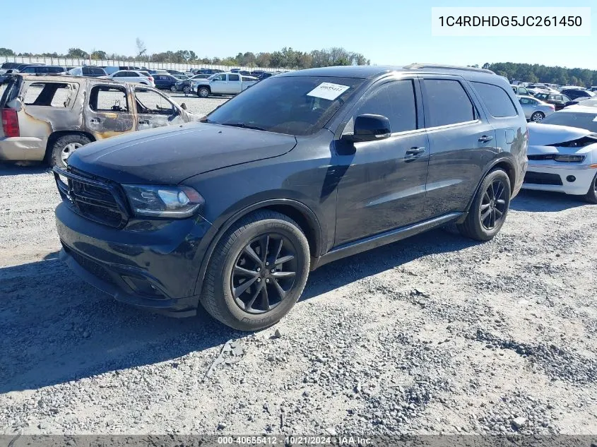 2018 Dodge Durango Gt Rwd VIN: 1C4RDHDG5JC261450 Lot: 40655412