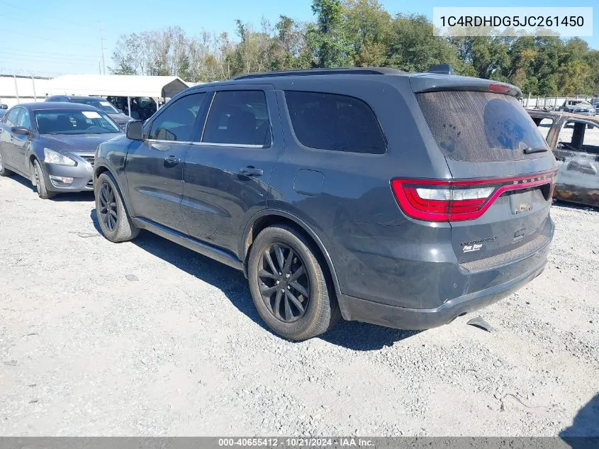 2018 Dodge Durango Gt Rwd VIN: 1C4RDHDG5JC261450 Lot: 40655412