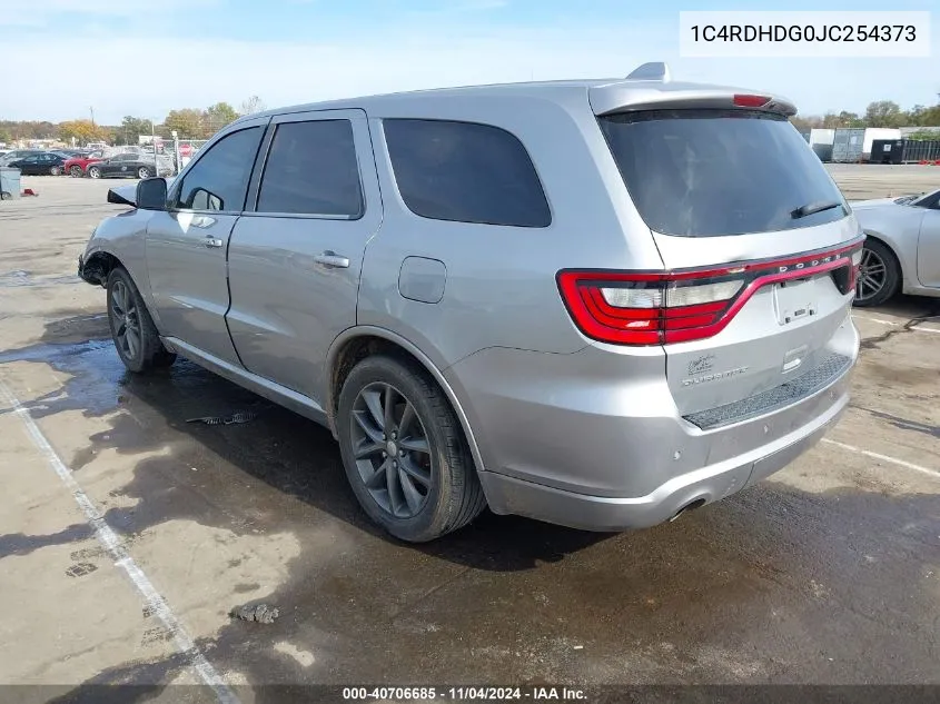 2018 Dodge Durango Gt Rwd VIN: 1C4RDHDG0JC254373 Lot: 40706685