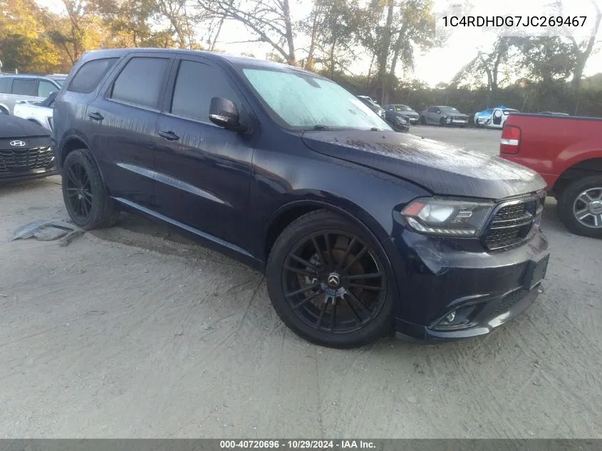 2018 Dodge Durango Gt Rwd VIN: 1C4RDHDG7JC269467 Lot: 40720696