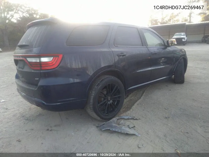 2018 Dodge Durango Gt Rwd VIN: 1C4RDHDG7JC269467 Lot: 40720696