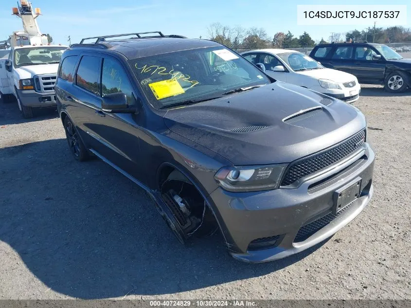 2018 Dodge Durango R/T Awd VIN: 1C4SDJCT9JC187537 Lot: 40724829