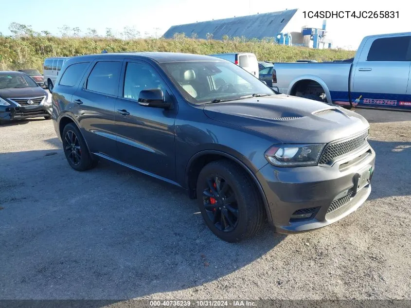 2018 Dodge Durango R/T Rwd VIN: 1C4SDHCT4JC265831 Lot: 40735239