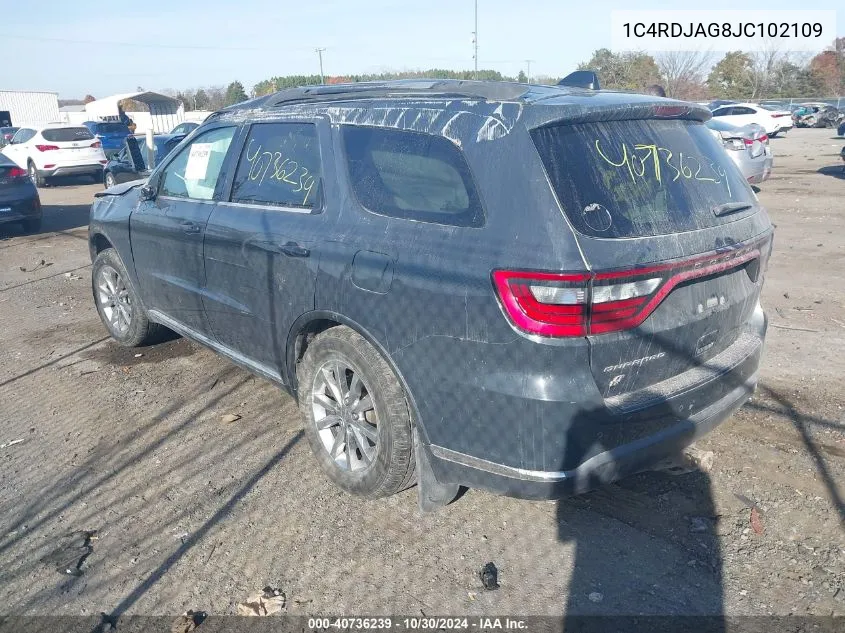 1C4RDJAG8JC102109 2018 Dodge Durango Sxt Awd