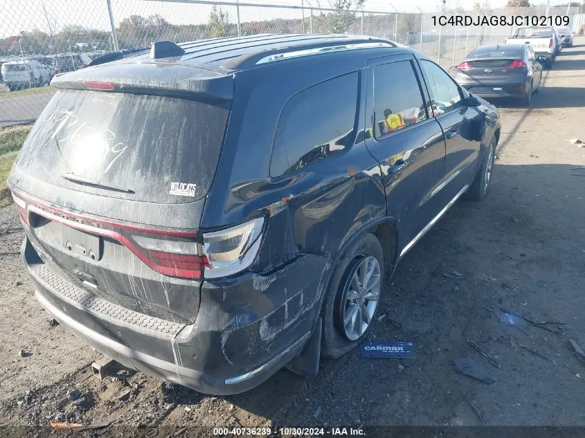 1C4RDJAG8JC102109 2018 Dodge Durango Sxt Awd