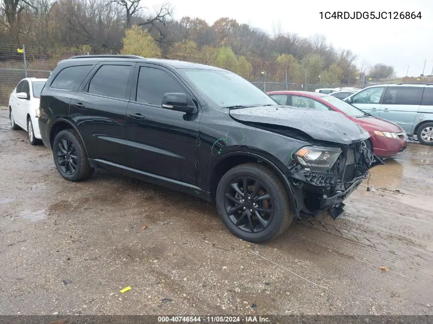 2018 Dodge Durango Gt Awd VIN: 1C4RDJDG5JC126864 Lot: 40746544