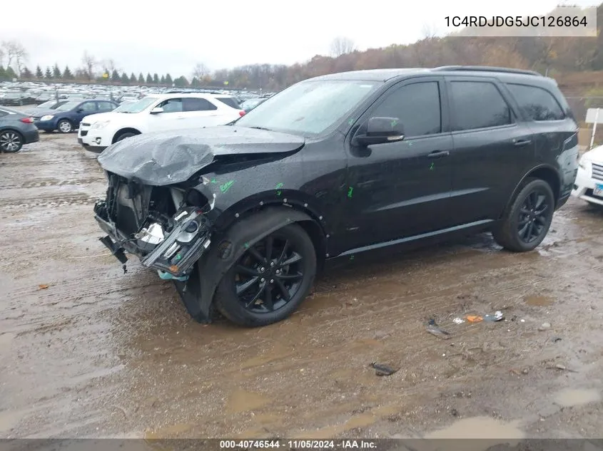 2018 Dodge Durango Gt Awd VIN: 1C4RDJDG5JC126864 Lot: 40746544