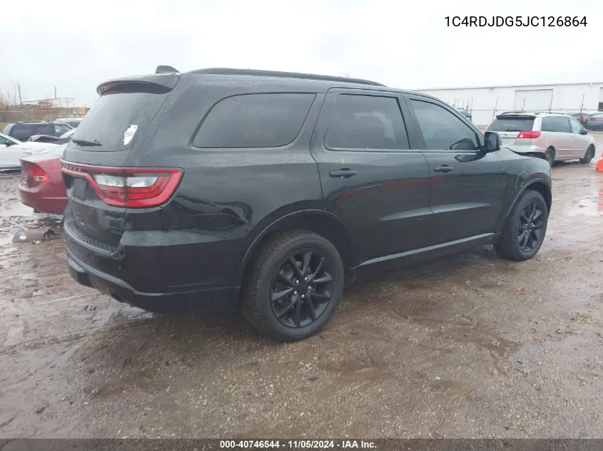 2018 Dodge Durango Gt Awd VIN: 1C4RDJDG5JC126864 Lot: 40746544