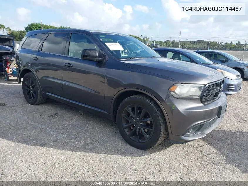 1C4RDHAG0JC114487 2018 Dodge Durango Sxt Rwd