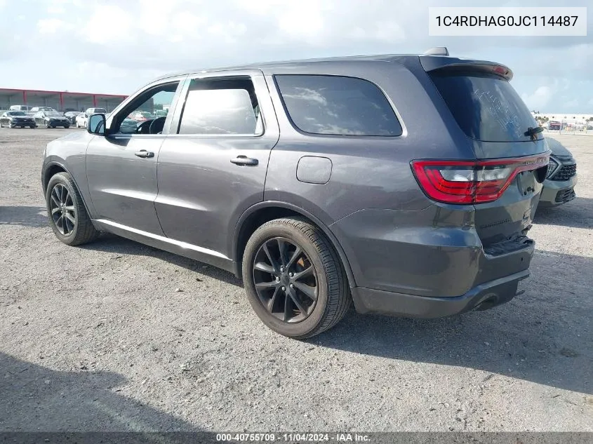 1C4RDHAG0JC114487 2018 Dodge Durango Sxt Rwd