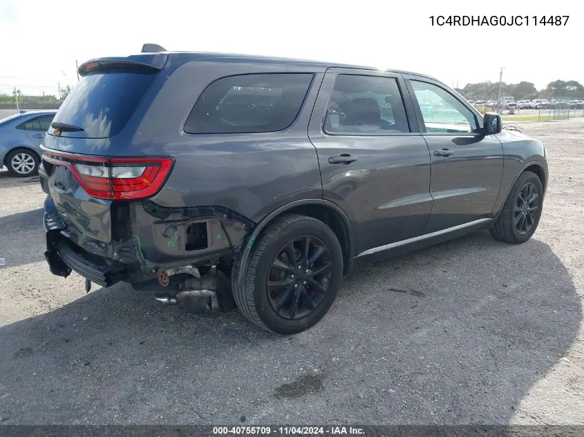 1C4RDHAG0JC114487 2018 Dodge Durango Sxt Rwd