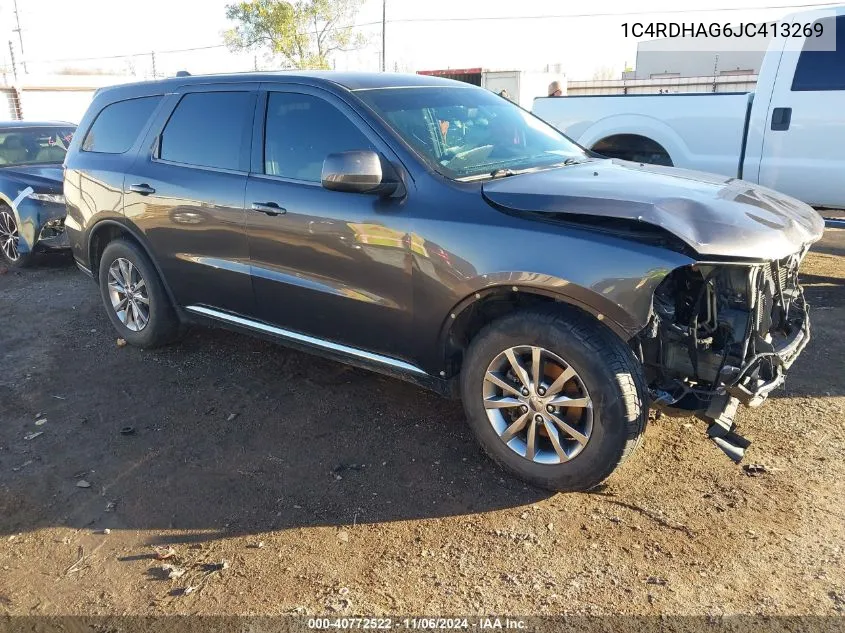 2018 Dodge Durango Sxt Rwd VIN: 1C4RDHAG6JC413269 Lot: 40772522