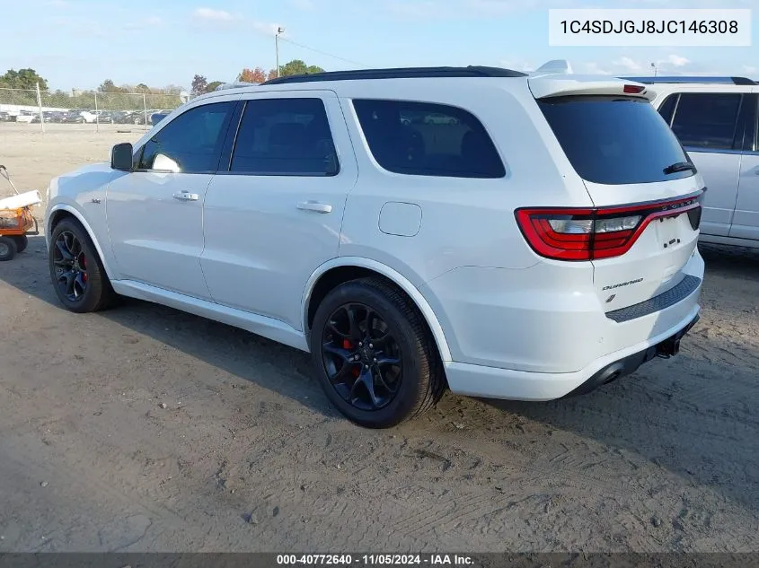 2018 Dodge Durango Srt Awd VIN: 1C4SDJGJ8JC146308 Lot: 40772640