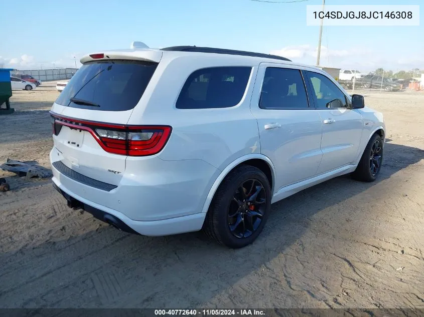 2018 Dodge Durango Srt Awd VIN: 1C4SDJGJ8JC146308 Lot: 40772640