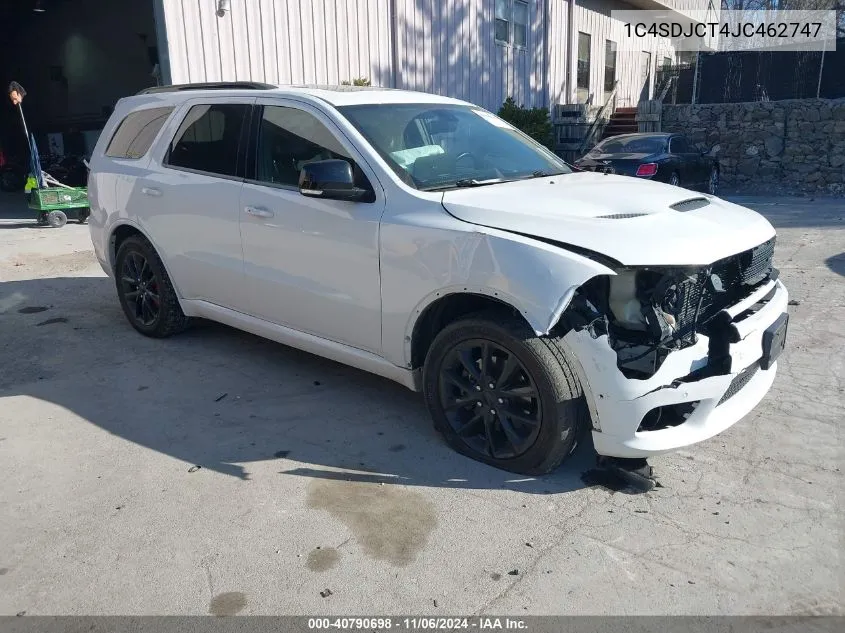 2018 Dodge Durango R/T Awd VIN: 1C4SDJCT4JC462747 Lot: 40790698