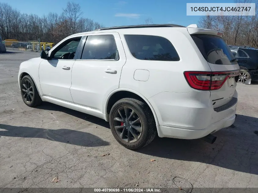 2018 Dodge Durango R/T Awd VIN: 1C4SDJCT4JC462747 Lot: 40790698