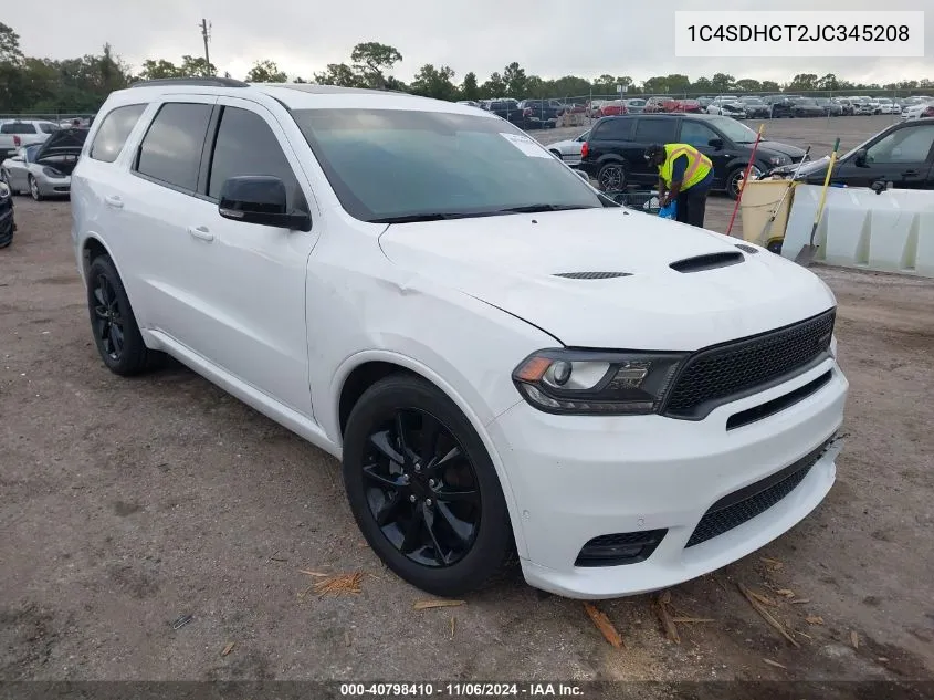 2018 Dodge Durango R/T Rwd VIN: 1C4SDHCT2JC345208 Lot: 40798410