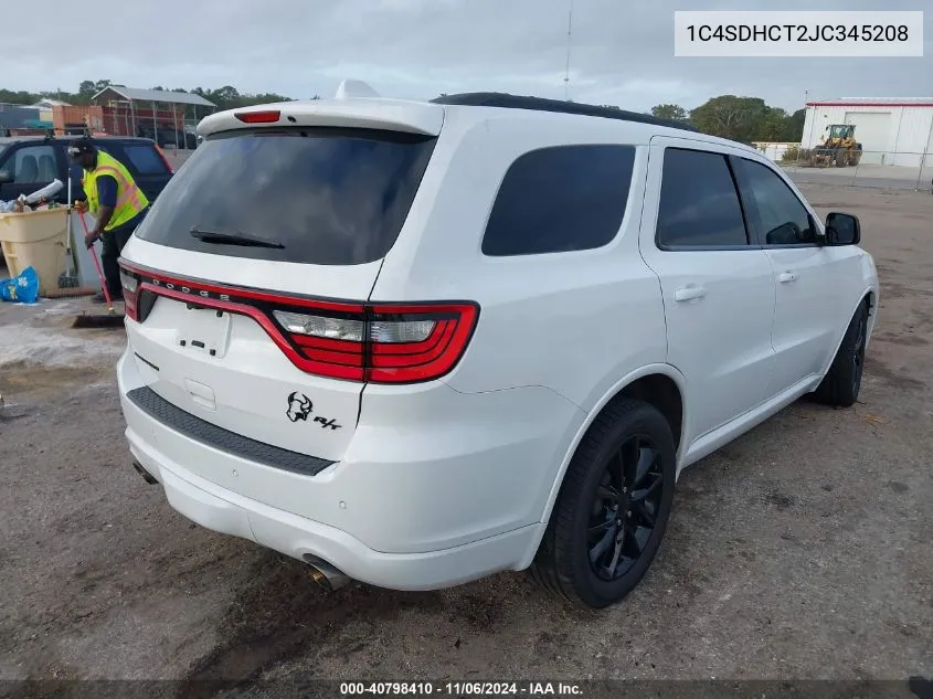 2018 Dodge Durango R/T Rwd VIN: 1C4SDHCT2JC345208 Lot: 40798410