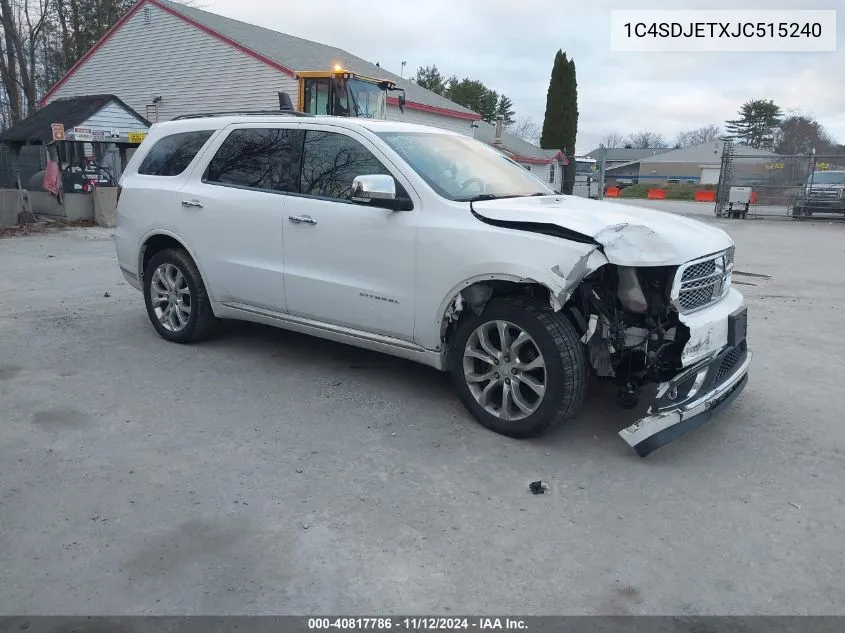 2018 Dodge Durango Citadel Awd VIN: 1C4SDJETXJC515240 Lot: 40817786