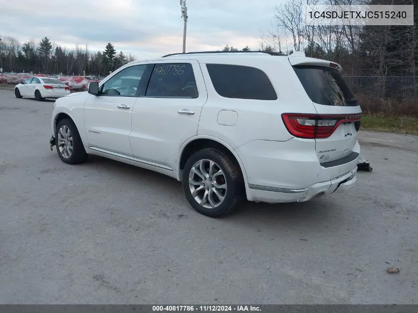 2018 Dodge Durango Citadel Awd VIN: 1C4SDJETXJC515240 Lot: 40817786