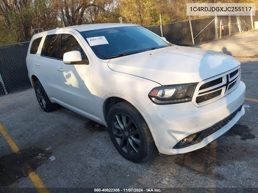 2018 Dodge Durango Gt Awd VIN: 1C4RDJDGXJC255117 Lot: 40822305