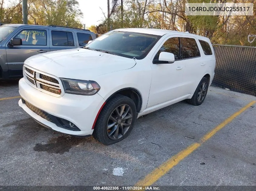 2018 Dodge Durango Gt Awd VIN: 1C4RDJDGXJC255117 Lot: 40822305