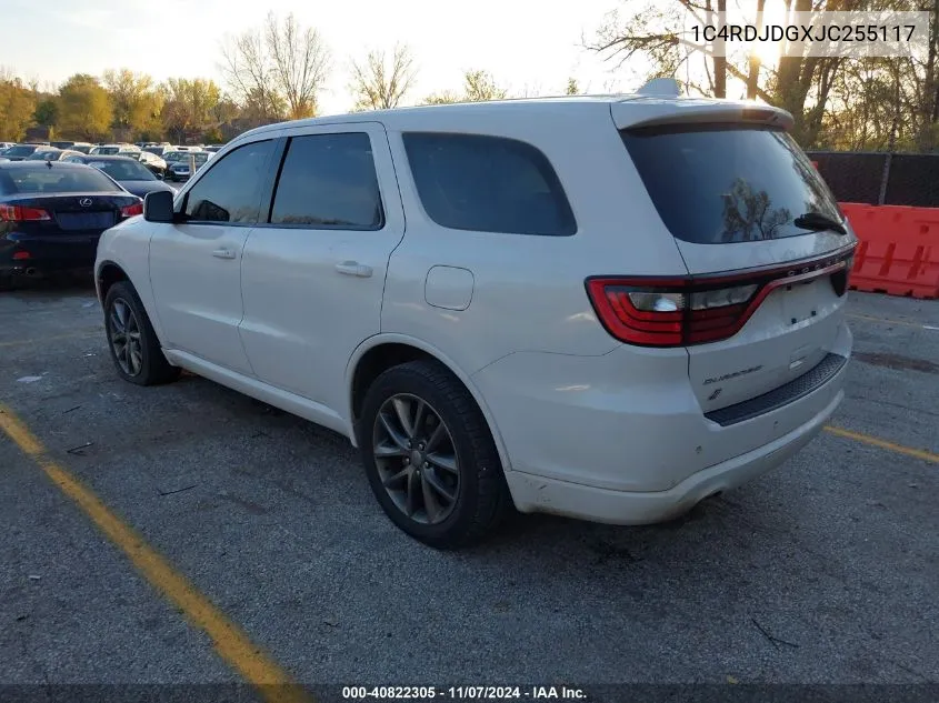 2018 Dodge Durango Gt Awd VIN: 1C4RDJDGXJC255117 Lot: 40822305