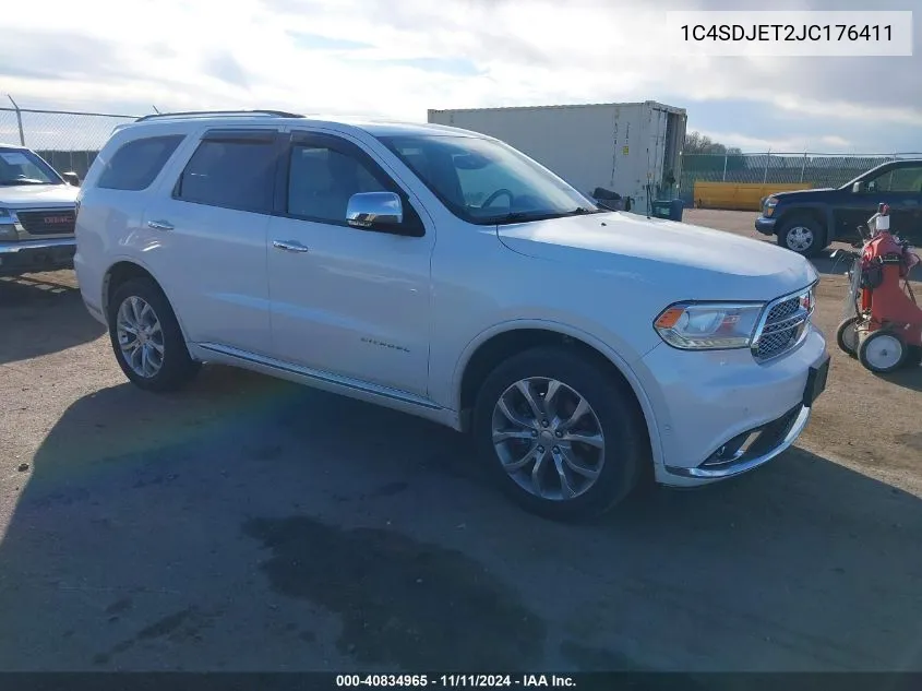 2018 Dodge Durango Citadel Awd VIN: 1C4SDJET2JC176411 Lot: 40834965