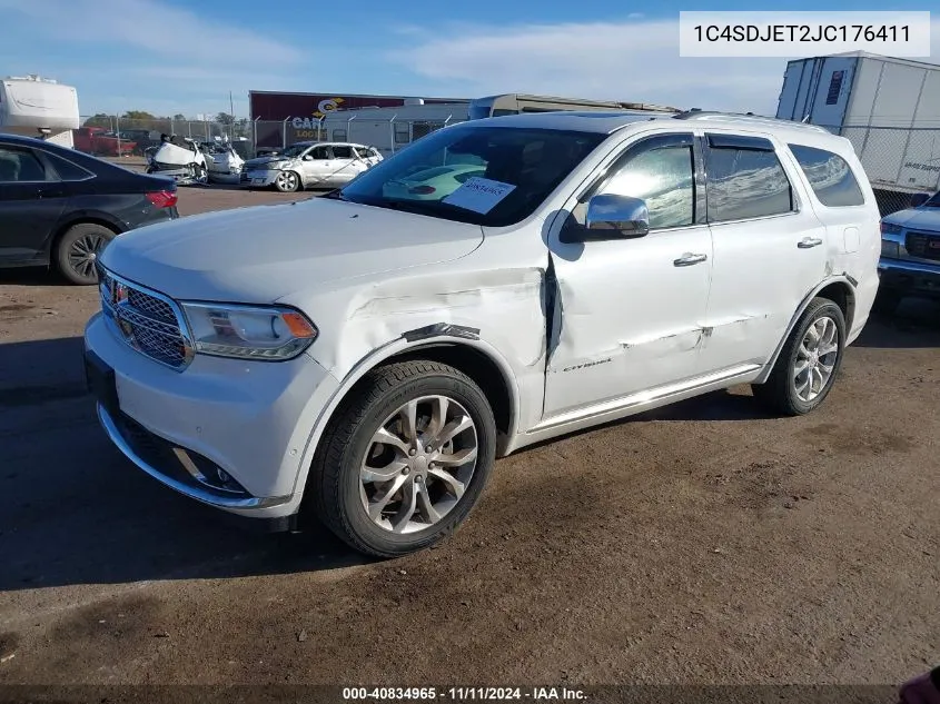 2018 Dodge Durango Citadel Awd VIN: 1C4SDJET2JC176411 Lot: 40834965