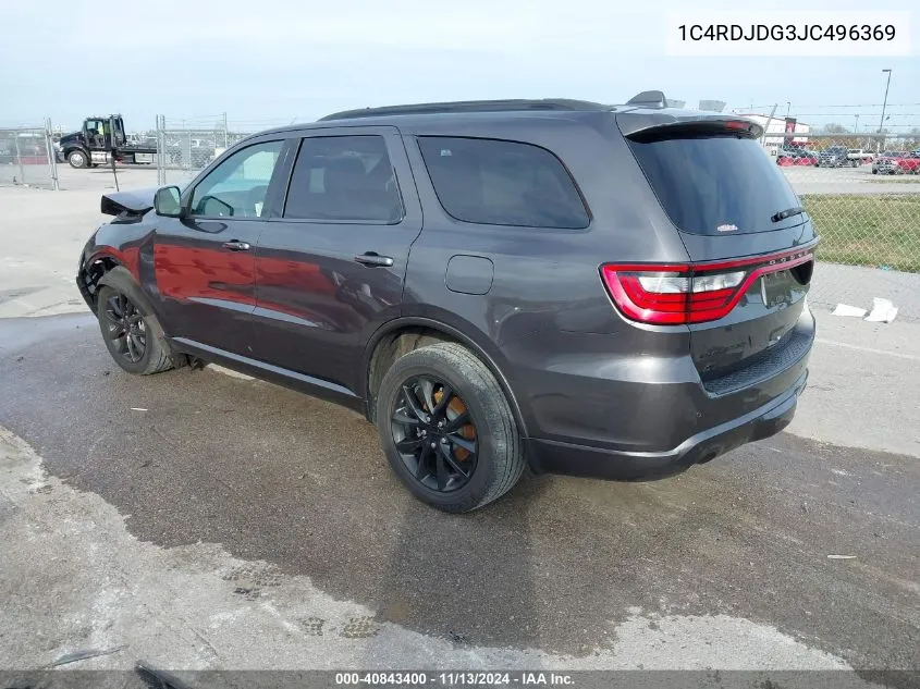 1C4RDJDG3JC496369 2018 Dodge Durango Gt Awd