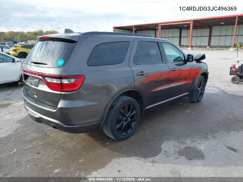 1C4RDJDG3JC496369 2018 Dodge Durango Gt Awd