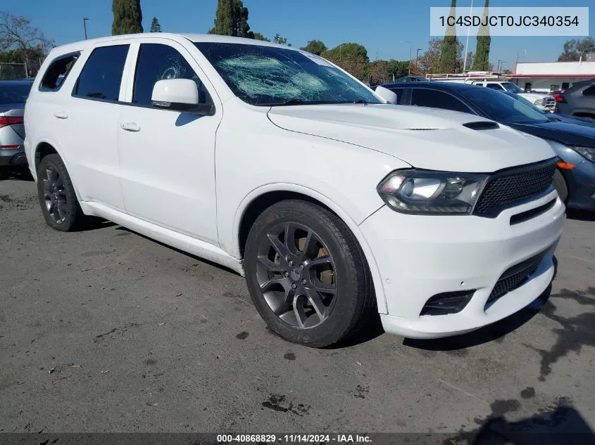 2018 Dodge Durango R/T Awd VIN: 1C4SDJCT0JC340354 Lot: 40868829