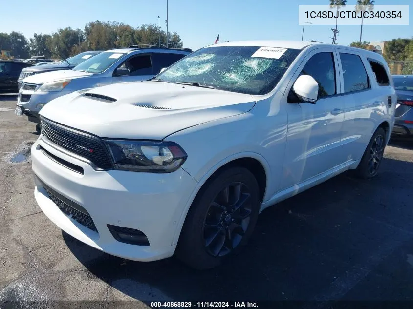 2018 Dodge Durango R/T Awd VIN: 1C4SDJCT0JC340354 Lot: 40868829