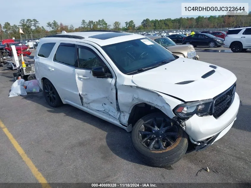 2018 Dodge Durango Gt VIN: 1C4RDHDG0JC323644 Lot: 40889328