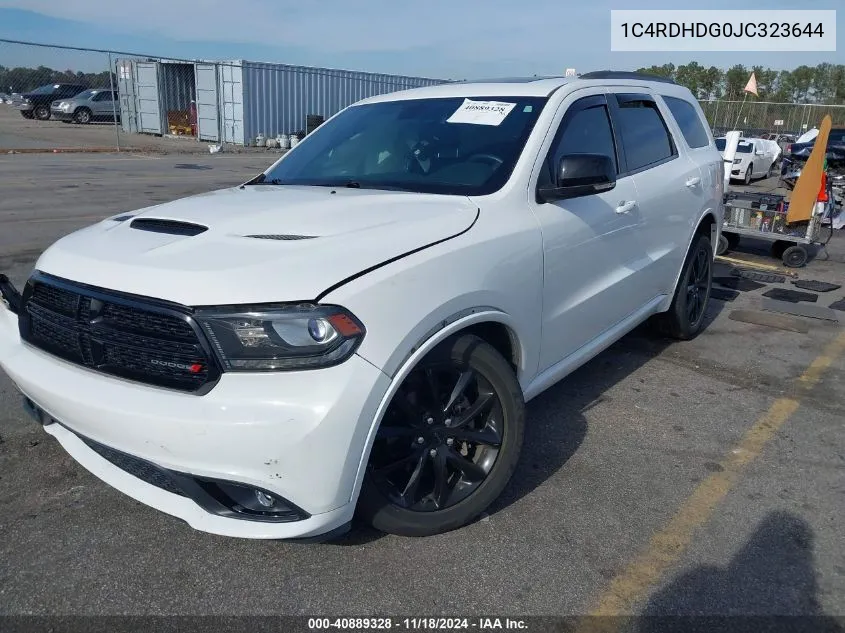 2018 Dodge Durango Gt VIN: 1C4RDHDG0JC323644 Lot: 40889328