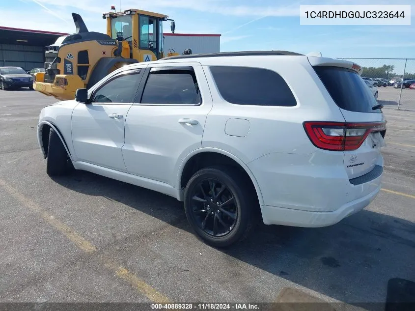 2018 Dodge Durango Gt VIN: 1C4RDHDG0JC323644 Lot: 40889328