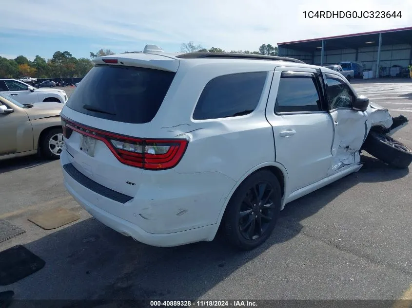 2018 Dodge Durango Gt VIN: 1C4RDHDG0JC323644 Lot: 40889328