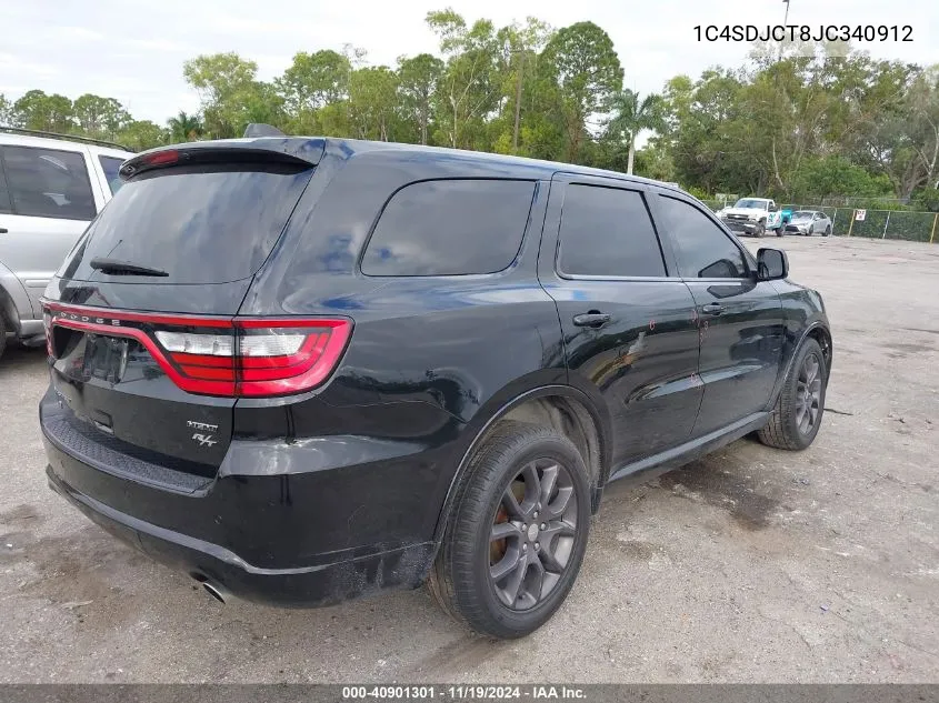 2018 Dodge Durango R/T VIN: 1C4SDJCT8JC340912 Lot: 40901301