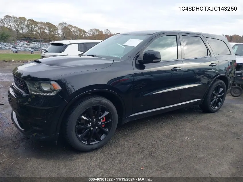 2018 Dodge Durango R/T Rwd VIN: 1C4SDHCTXJC143250 Lot: 40901322