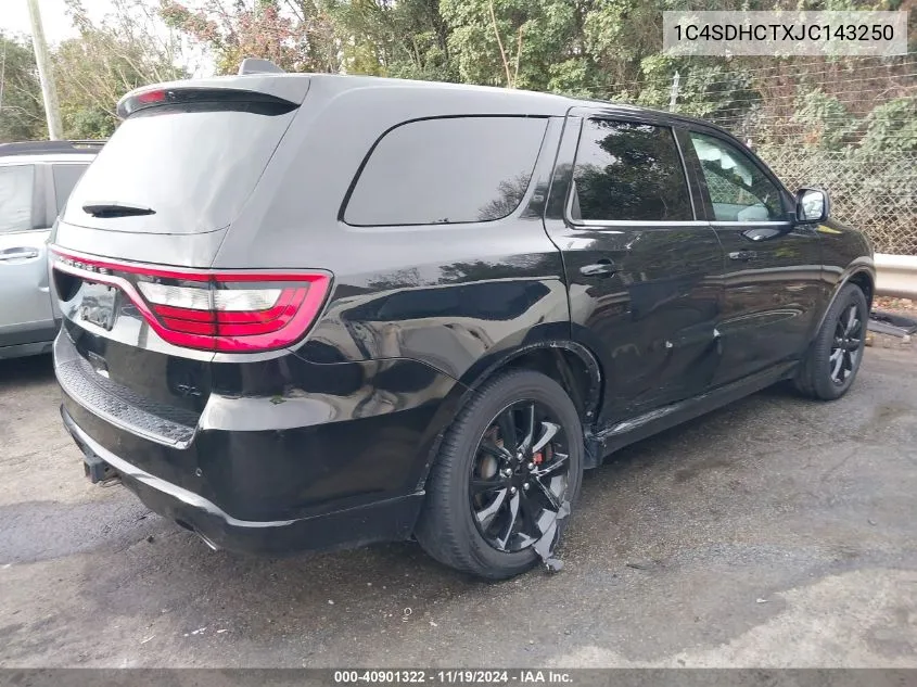 2018 Dodge Durango R/T Rwd VIN: 1C4SDHCTXJC143250 Lot: 40901322