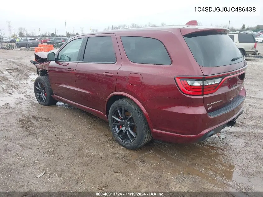 2018 Dodge Durango Srt Awd VIN: 1C4SDJGJ0JC486438 Lot: 40913724