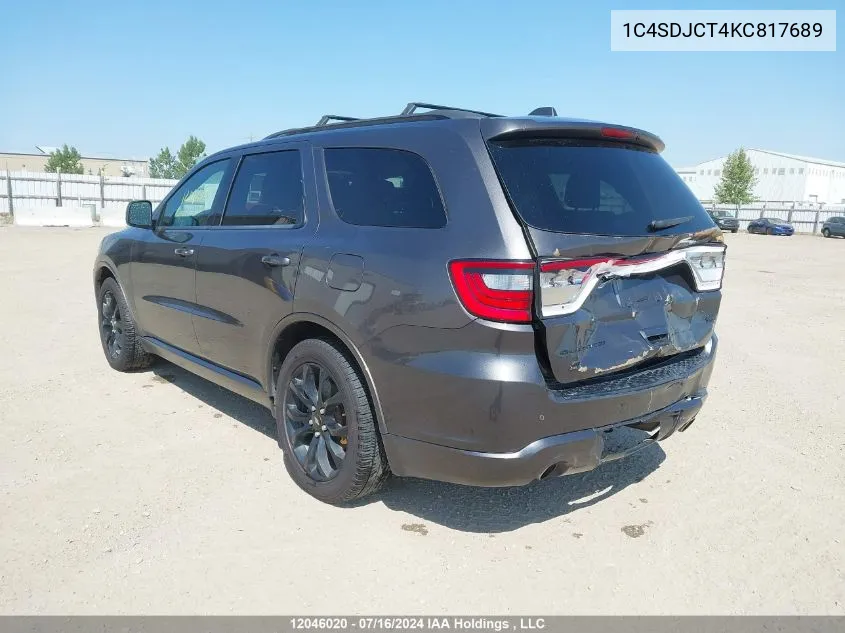 1C4SDJCT4KC817689 2019 Dodge Durango R/T