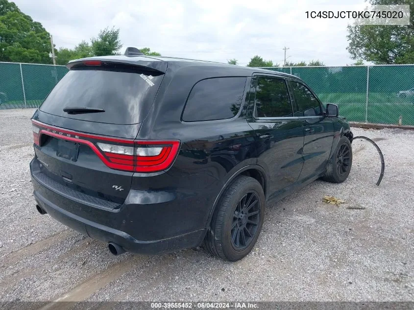 1C4SDJCT0KC745020 2019 Dodge Durango R/T